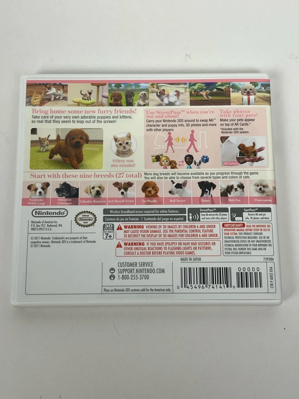 Nintendogs + Cats Nintendo 3DS 2011 pre owned game